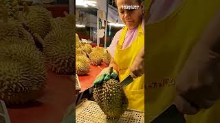 Thai Lady Durian Cutting Skills | Fruits Cutting Skills