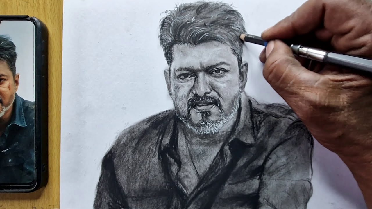JANANAYAGAN Thalapathy VIJAY Portrait Pencil Drawing |MAGIMAY BARTS
