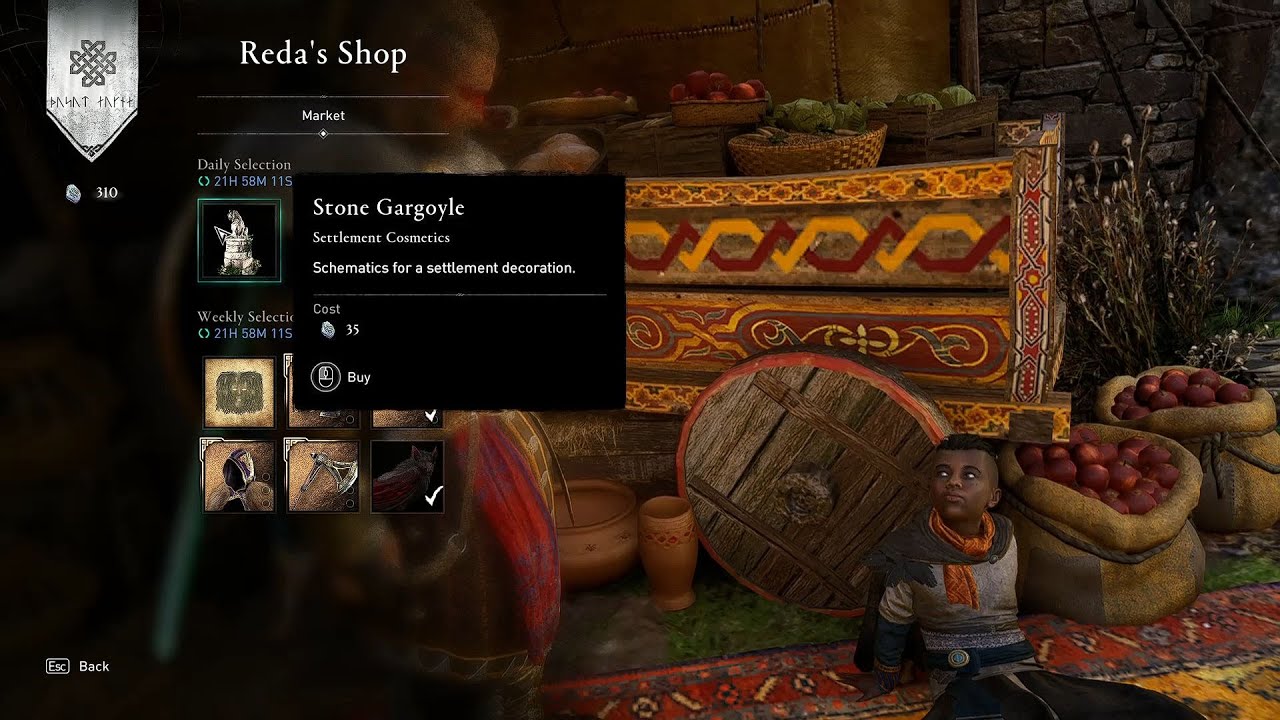 Assassin's Creed Valhalla - Reda's Shop 2024.02.19. - Stone Gargoyle (Settlement Cosmetics)