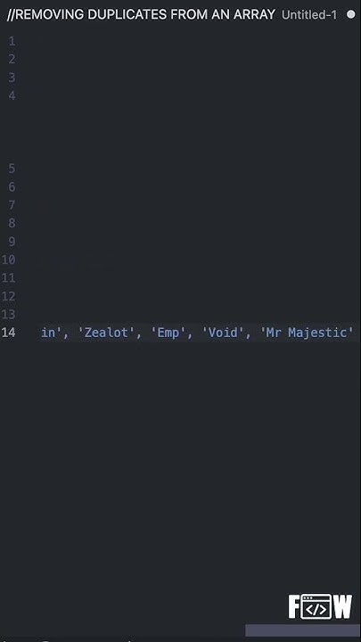 Removing Duplicates From An Array: Using a Set() - YouTube