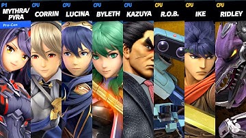 SSBU Requests #140 - Mythra (Me), Corrin, Lucina, Byleth, Kazuya vs. Random Level 9 CPUs