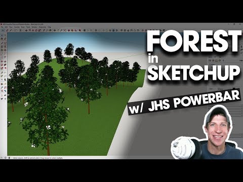 CREATE A FOREST IN SKETCHUP with JHS Powerbar Drop and Random Rotate (TheSketchUpEssentials)