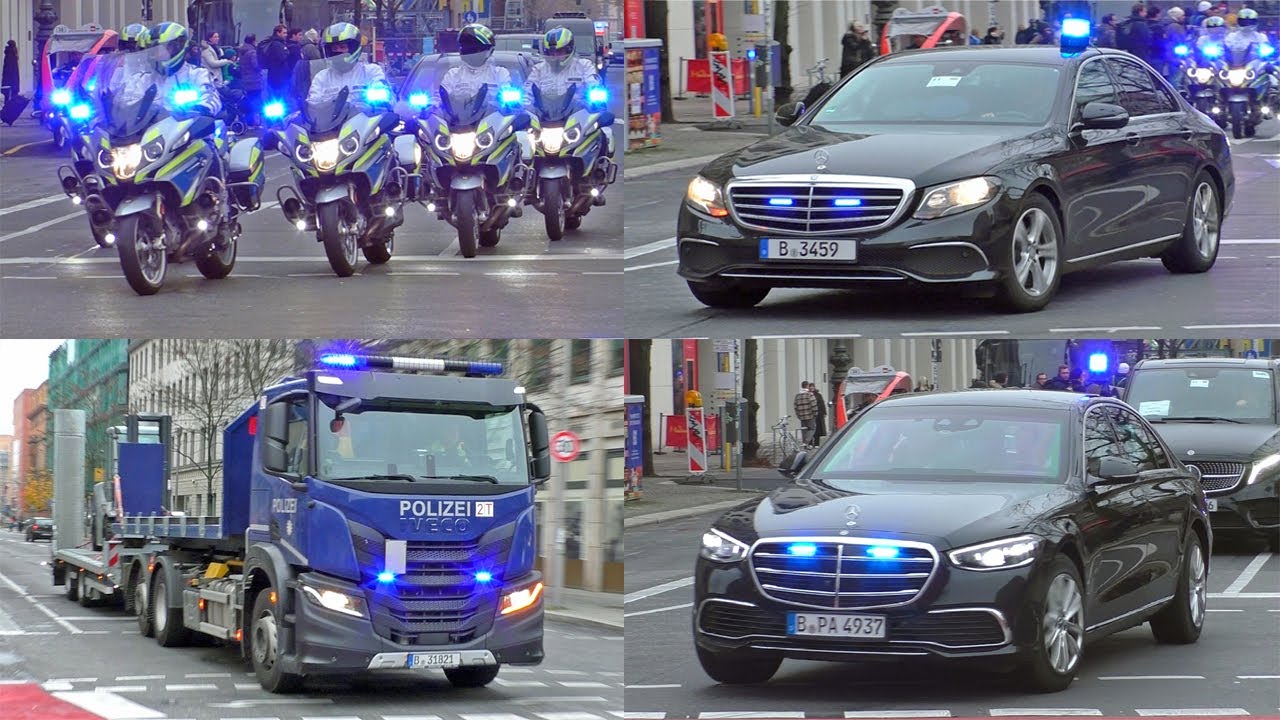 Volkstrauertag 2025│Sergio Mattarella (IT) besucht Berlin ► VIP Eskorten hochrangiger Politiker