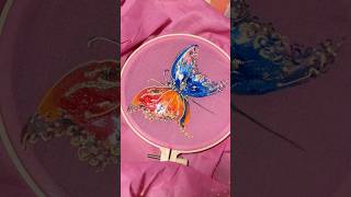 This Fabric Painting Technique is Magic! 🦋✨ #Shorts #ArtHack