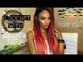 ✨How To: Crochet Straight Hair // Offset Part✌🏽// With Black & Burgundy Candy 🍭 Ombré CATFACE Hair