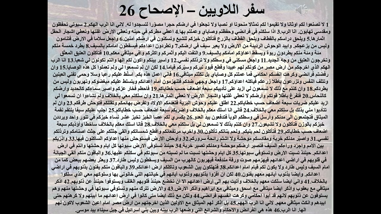 26- تبسيط سفر اللاويين - اصحاح 26 - ظل الخيرات 26 - البركات واللعنات - ابونا لوقا ماهر