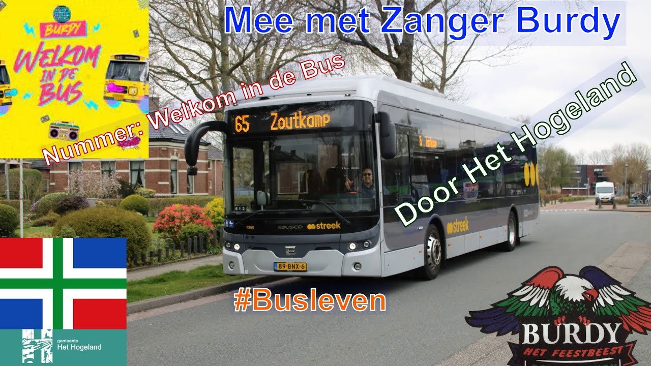Met BURDY met QBUZZ lijn 65 door het HOGELAND +NUMMER OVER de BUS en met Scholierenlijnen naar Huis