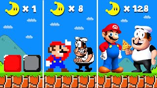 Mario VS Pizza Tower. But Every Moon Makes Mario vs Peppino Turns To REALISTIC in Super Mario Bros!.