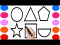 Cute shapes Drawing, Painting and Colouring for Kids and Toddlers_ Kids Art#shapesdrawing