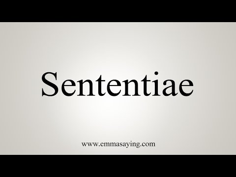 How To Say Sententiae