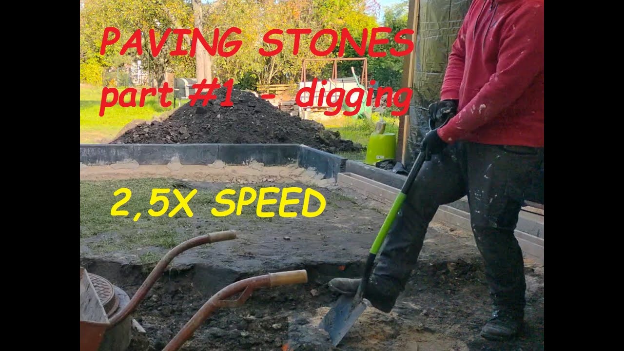 Digging Rough Stone LAYING PAVING STONES #1 DIGGING - YouTube