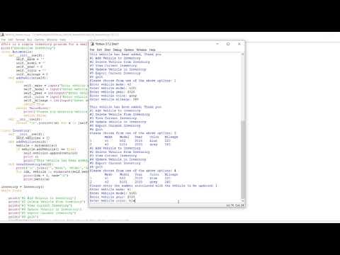 Vehicle Inventory System in Python with source code | Source Code & Projects