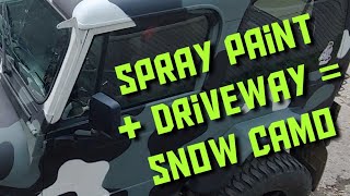 Jeep Wrangler YJ Snow Camo Spray Bomb Paint!  (Cheapish driveway job)