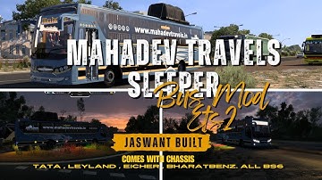 MAHADEV TRAVELS TATA BS6 SLEEPER ETS2 | LATEST BUS MOD | INDIA MAP ETS2 |  HIGHWAY OVERTAKING