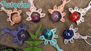 Macrame design pendant basic tutorial/สอนมาคราเม่ เชือกเทียน จี้หิน