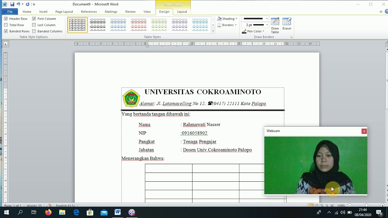 Tutorial membuat surat resmi 
