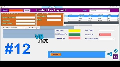 C#,Mini School Management System in VB.NET | Part-12  [Hindi]