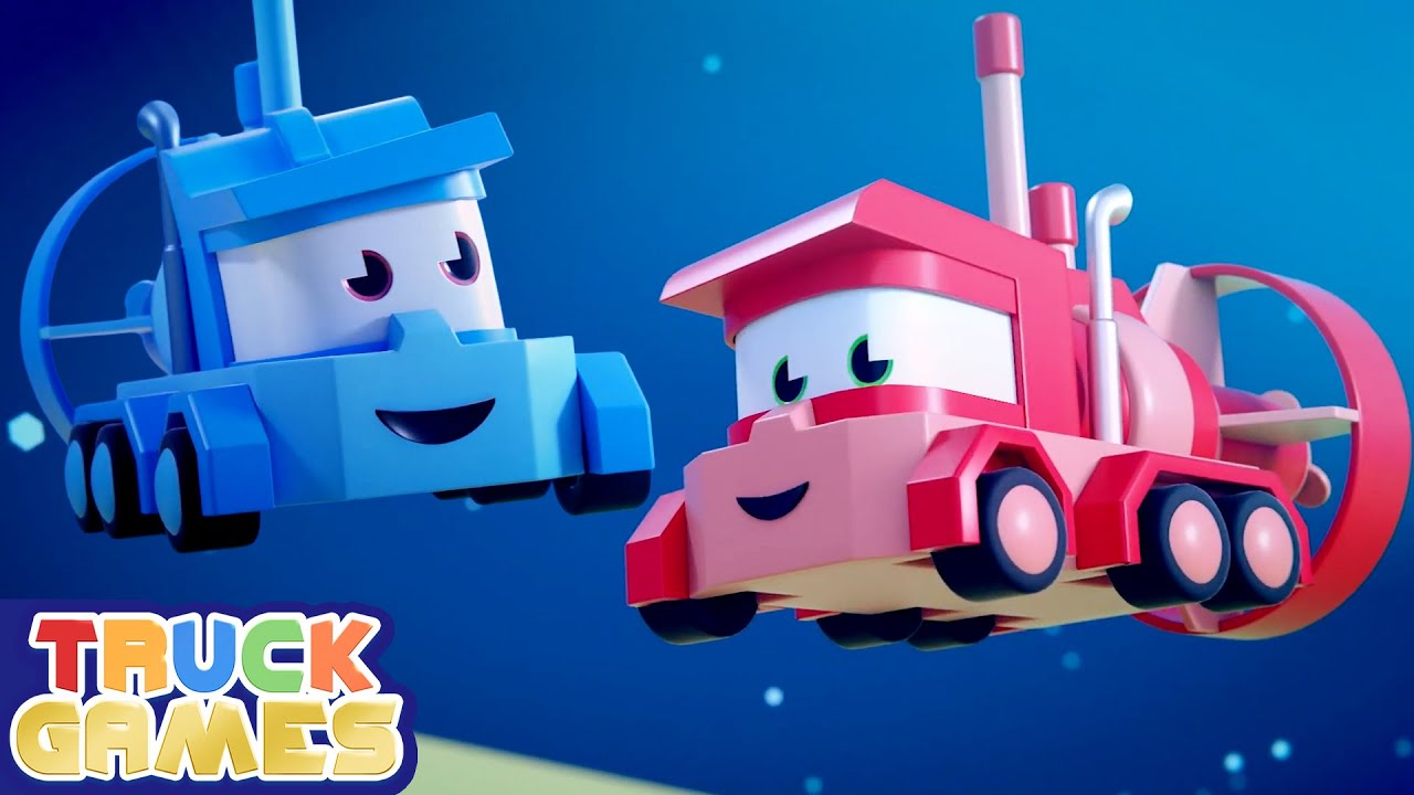 TRUCK GAMES -  水下竞速赛🌊⏰  | 儿童汽车动画 | 有趣的儿童卡通
