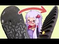 崩壊したソールを鮫の歯に!