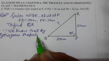 Q.1,EXERCISE 6.5, CHAPTER 6, THE TRIANGLE AND ITS PROPERTIES, CLASS 7, MATHEMATICS