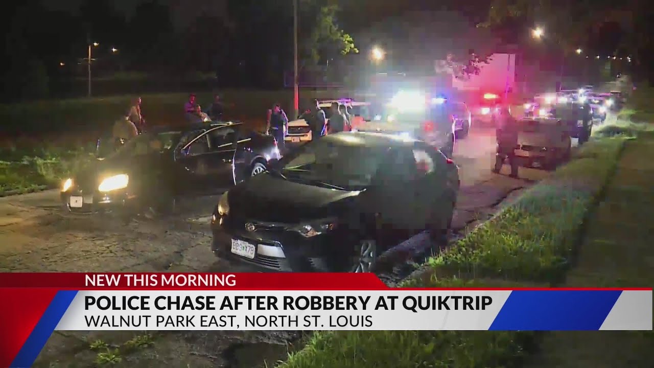 Police chase ends after Quiktrip robbery, suspects in custody - YouTube
