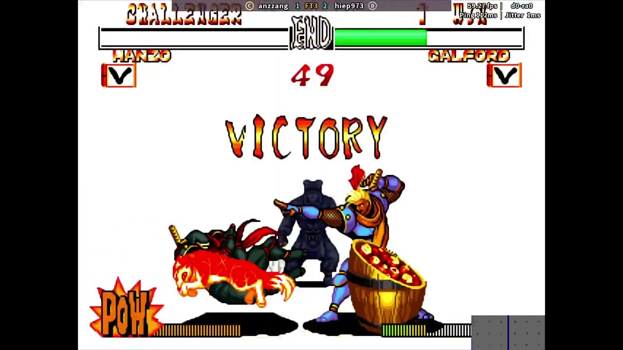 Hanzo vs Galford player hiep973 Samurai Showdown 2 Spirits 2 Match