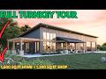 We Built a STUNNING Single Slope Barndominium | Full Turnkey Tour | Cedar Porch, and More