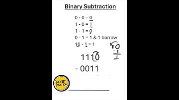 Binary subtraction || Binary Numbers #shorts #like #comment