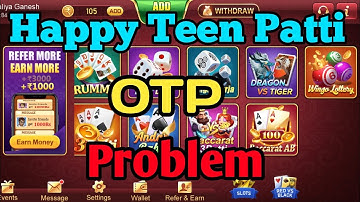 Happy Teen Patti App OTP Problem Solve | Happy Teen Patti App | New Rummy App Today | new Rummy App