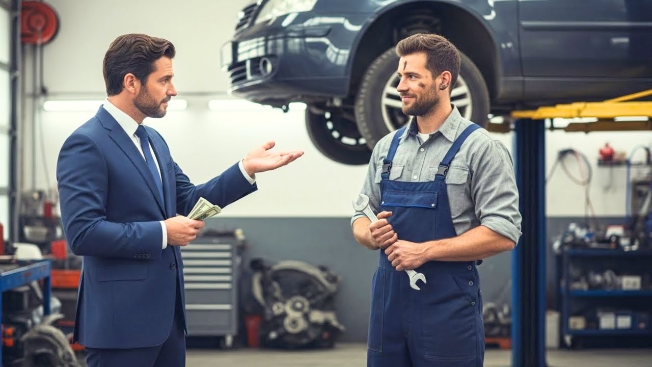 Te doy $5 mil si me atiendes en inglés, se burló el millonario… la respuesta del mecánico lo humilló