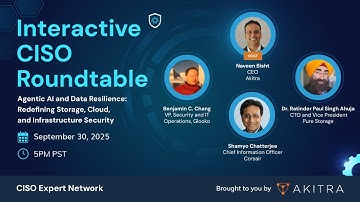 September 2025 Interactive CISO Roundtable | Agentic AI and Data Resilience