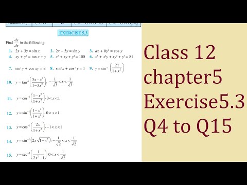 class 12 chapter 5 CONTINUITY AND DIFFERENTIABILITY - YouTube