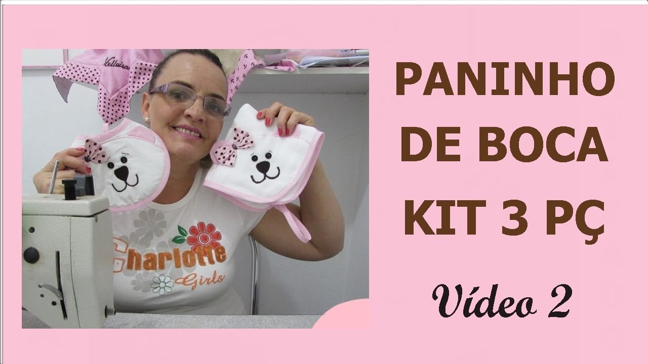 kit babador ursinho C/ 3 PÇ.....video 2    Pano de boca prendedor de chupeta
