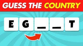 🚩Can You Guess the Country with Missing Letters? 🌍🤔 Country Quiz | Quiz Duck