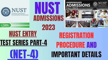 NUST Admissions 2023 :: NUST ENTRY TEST SERIES -4 (NET-4  ):: HOW TO GET ADMISSION IN NUST|