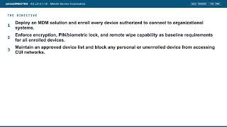 cmmcDIRECTED: AC.L2-3.1.18 Mobile Device Connection (CMMC walk-through) Guide