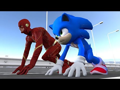 Sonic Vs Flash Race Full Movie Animated Cartoon Part 1 2 3 To 7 Who Is Faster Sonic The Hedgehog 