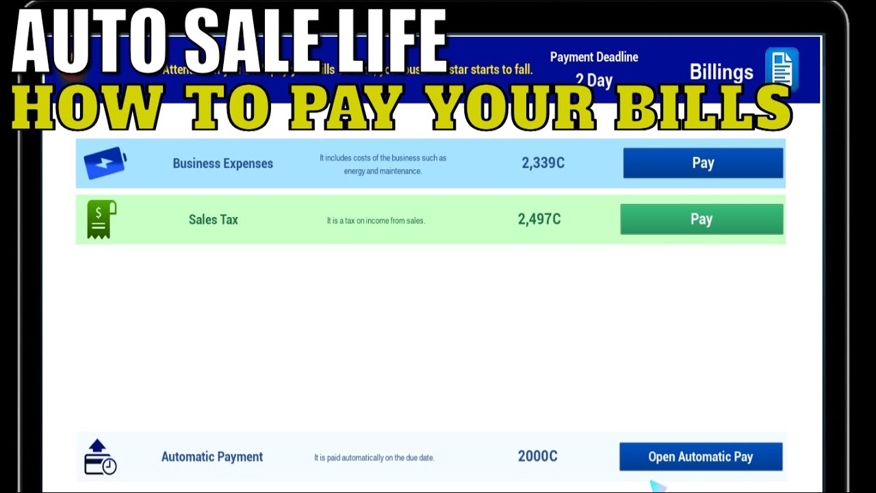 Auto Sale Life,How To Pay Your Bills