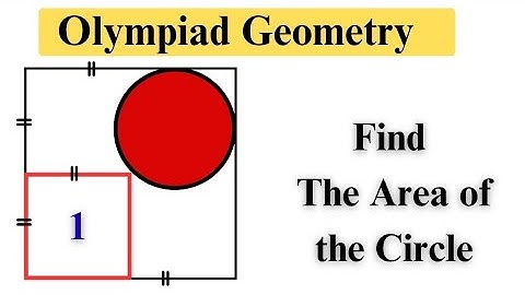 A Nice Math Olympiad Geometry Puzzle l Find The Area of Red Circle l Olympiad Geometry 