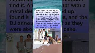 SHE LOST HER RING IN THE SAND AND A STRANGER FOUND IT DURING THE RECEPTION💍🏖