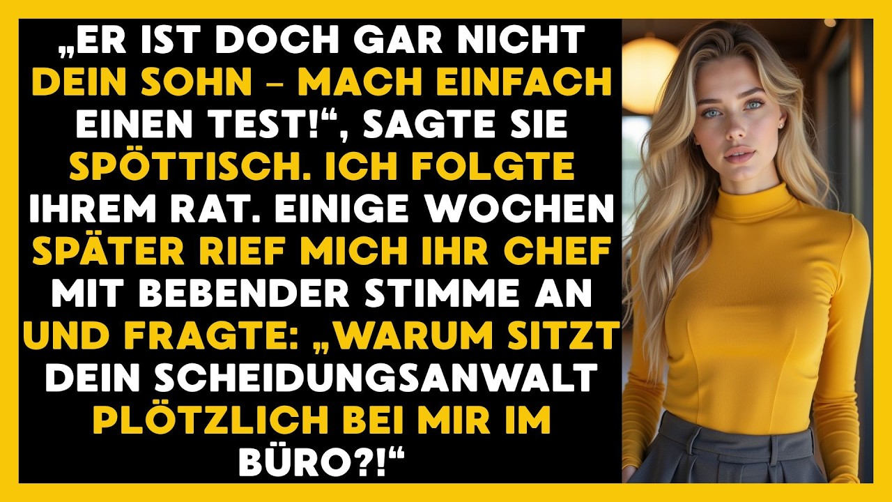 „Er Ist Nicht Dein Sohn – Mach Einen Test!“, Lachte Sie. Wochen Später Ruft Ihr Chef Panisch An.