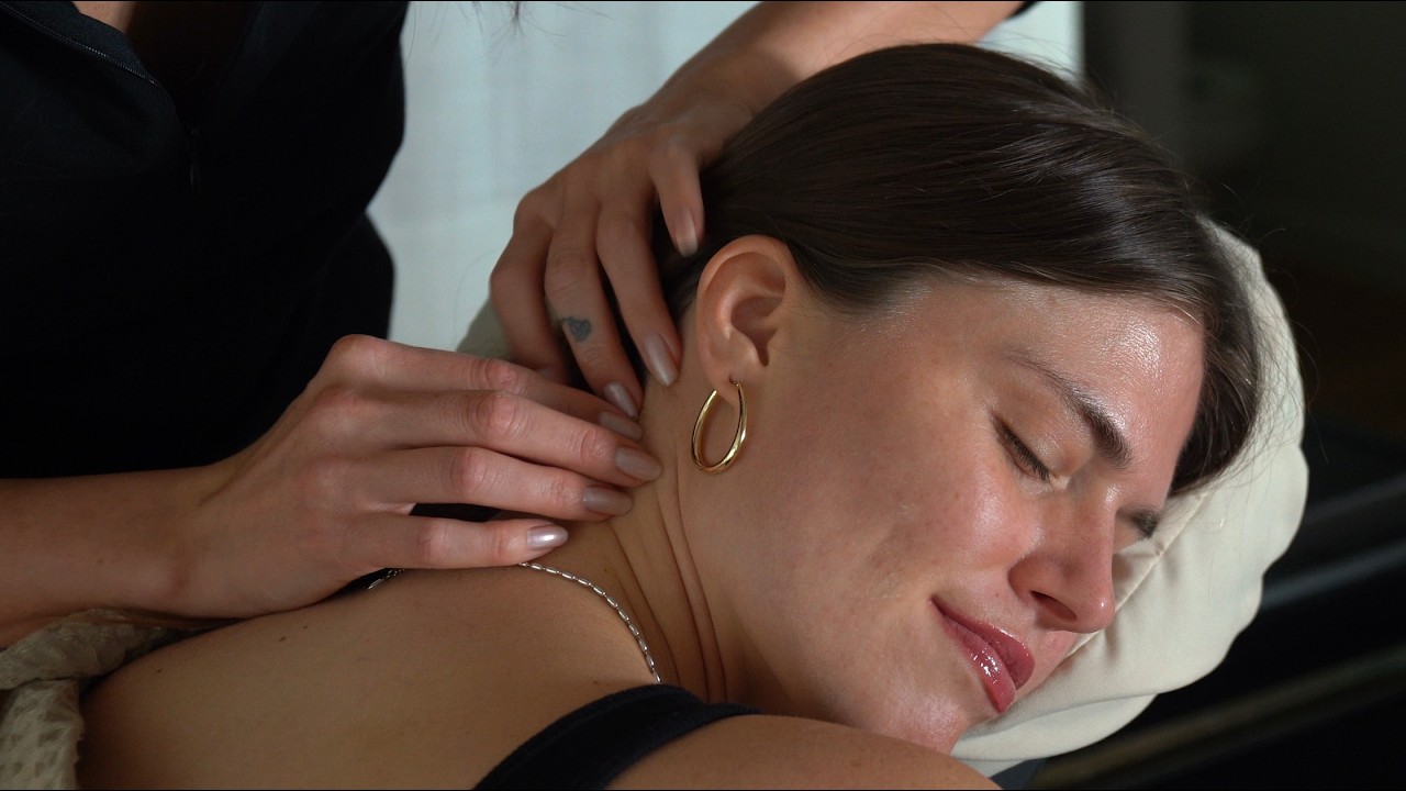 ASMR Real Person Hair Play w Tingly Ear & Neck Attention on my Sister (Whisper)