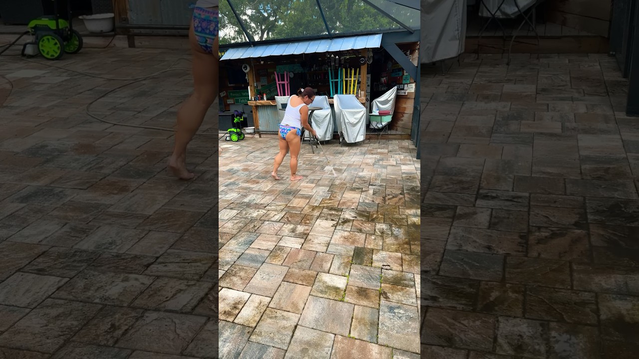 Let’s clean the pool deck 