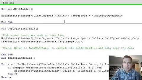 Excel Video 421 Referencing Tables in VBA