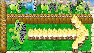 Plants Vs Zombies Hack - Threepeater Fire Gatling Pea Snow Pea Repeater  Vs Gargantuar Dr.Zomboss