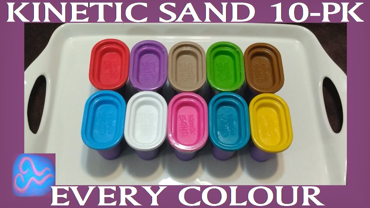 UNBOXING: KINETIC SAND 10 PACK. SENSORY DESCRIPTIONS. VISUAL & TACTILE STIM TOYS. ASSORTED COLORS.