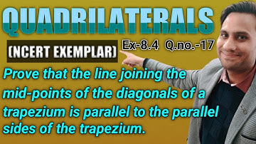 Prove that the line joining the mid-points of the diagonals of a trapezium is parallel to the para