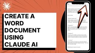 How To Create A Word Document Using Claude AI