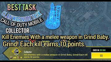 Kill Enemies With a melee weapon in Grind Baby, Grind! Each kill earns 10 points.Call Of Duty Mobile