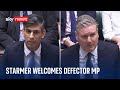 Pmqs tory mps defection shows sunak has utterly failed  says labour leader sir keir starmer